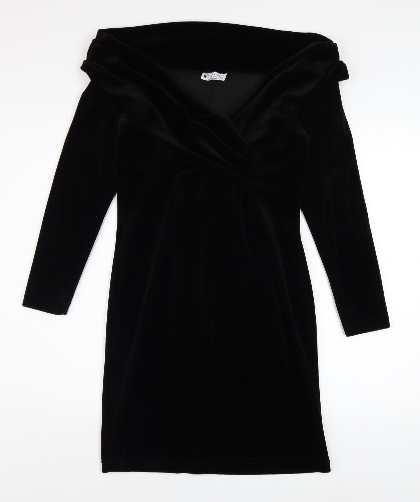 Classic by Freemans Women's Black Velvet Bodycon Dress Size 14
