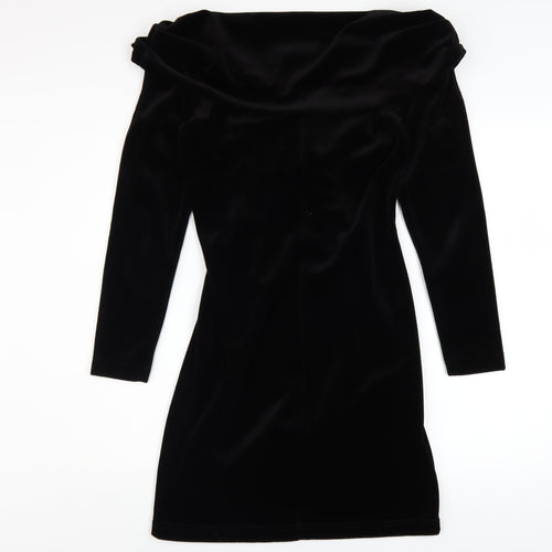 Classic by Freemans Women's Black Velvet Bodycon Dress Size 14
