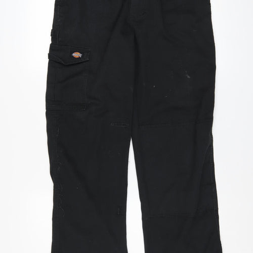 Dickies Men's Black Cargo Work Trousers 30R Polyester Cotton