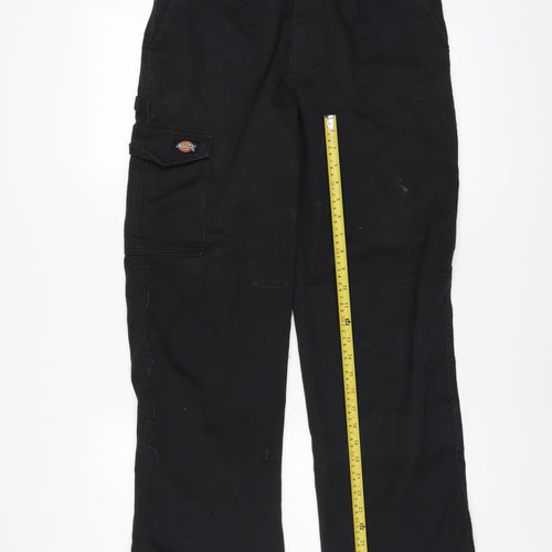 Dickies Men's Black Cargo Work Trousers 30R Polyester Cotton