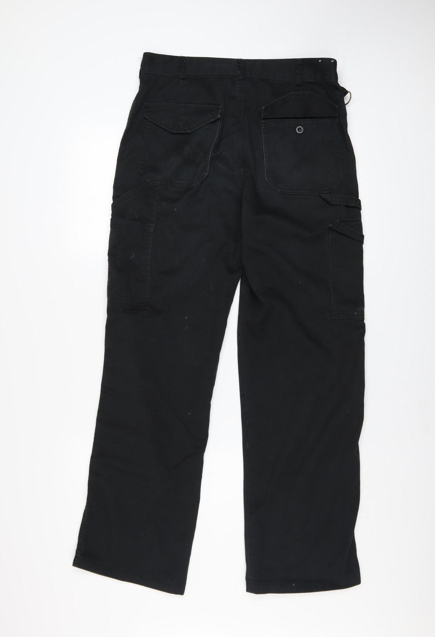 Dickies Men's Black Cargo Work Trousers 30R Polyester Cotton