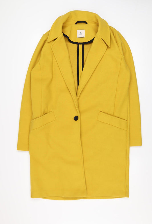 Tu Women Yellow Mid-Length Overcoat Size 10