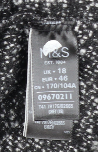 Marks and Spencer Women’s Grey Long Overcoat Size 18 Classic Style