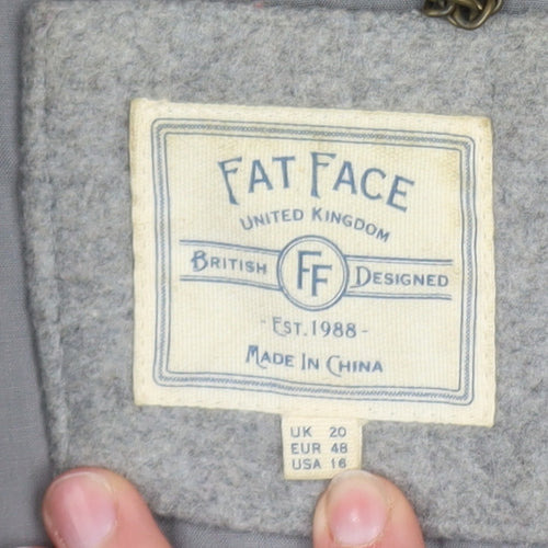 Fat Face Women’s Grey Wool Blend Mid-Length Coat Size 20