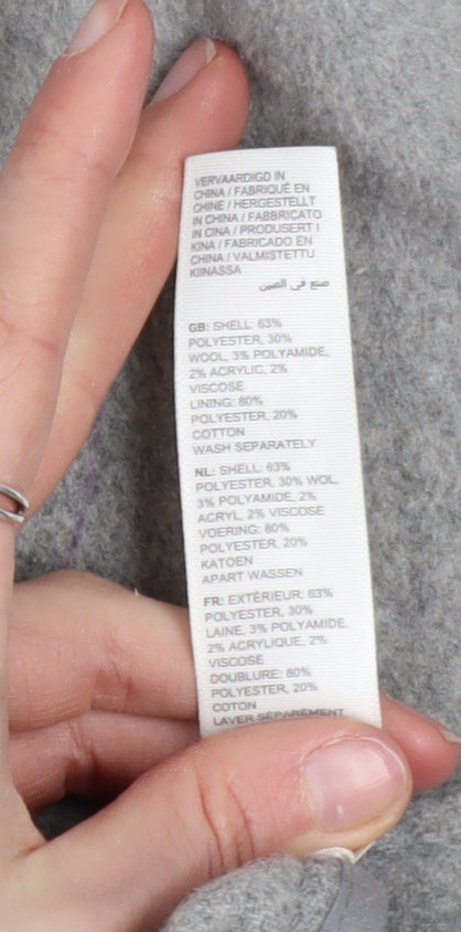 Fat Face Women’s Grey Wool Blend Mid-Length Coat Size 20