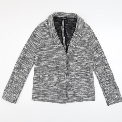 Topshop Petite Grey Knit Blazer Women's Size 4 Classic Style