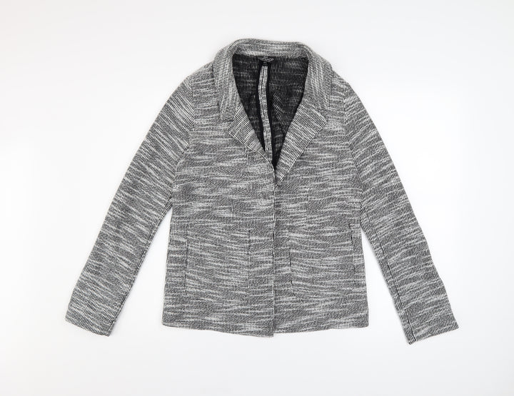 Topshop Petite Grey Knit Blazer Women's Size 4 Classic Style