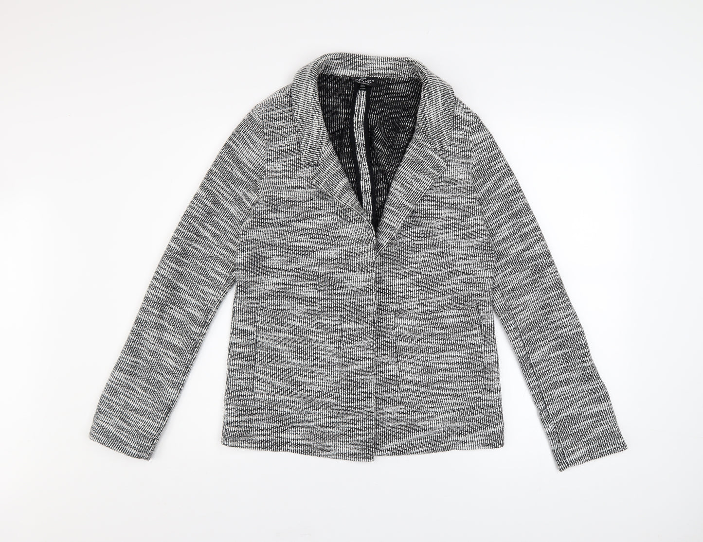 Topshop Petite Grey Knit Blazer Women's Size 4 Classic Style