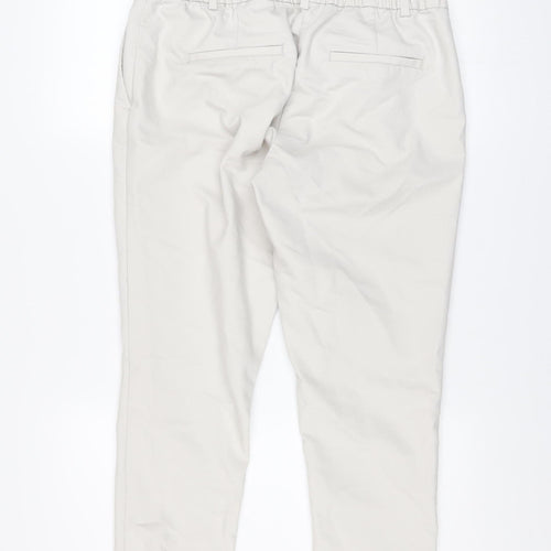 H&M MAMA Beige Maternity Cotton Blend Tapered Women's Trousers Size 12