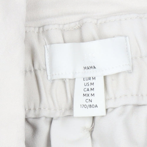 H&M MAMA Beige Maternity Cotton Blend Tapered Women's Trousers Size 12
