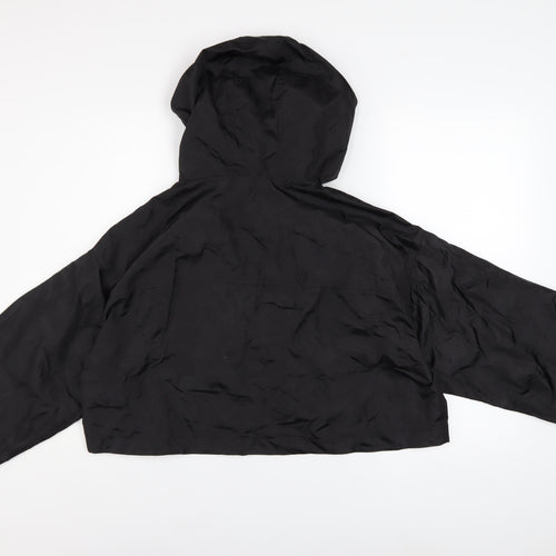 ASOS DESIGN Women’s Black Cropped Hooded Windbreaker Jacket Size 14