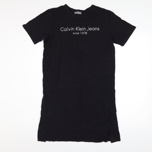 Calvin Klein Jeans Women's Black Cotton T-Shirt Dress Size S