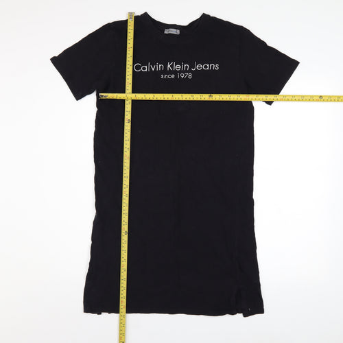 Calvin Klein Jeans Women's Black Cotton T-Shirt Dress Size S