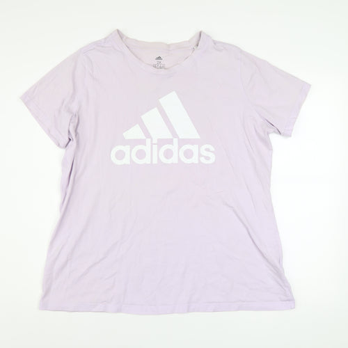 Adidas Women's Purple 2XL Basic Cotton Logo T-Shirt