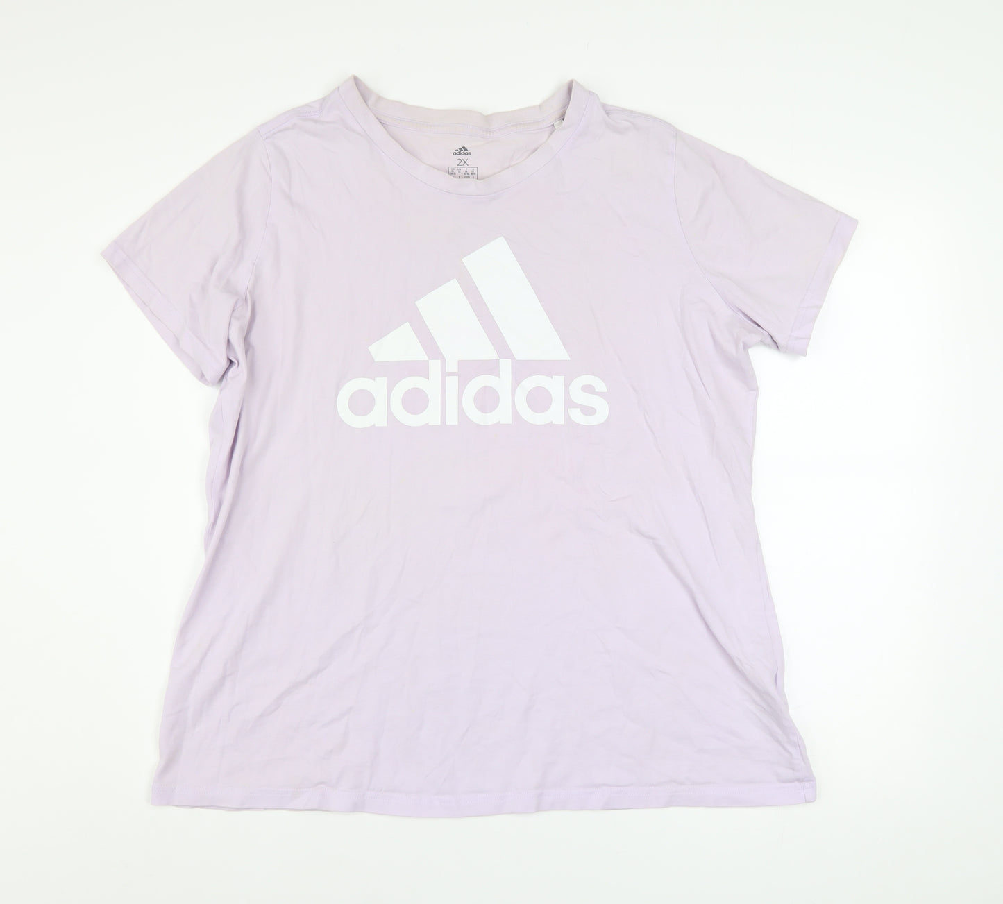 Adidas Women's Purple 2XL Basic Cotton Logo T-Shirt
