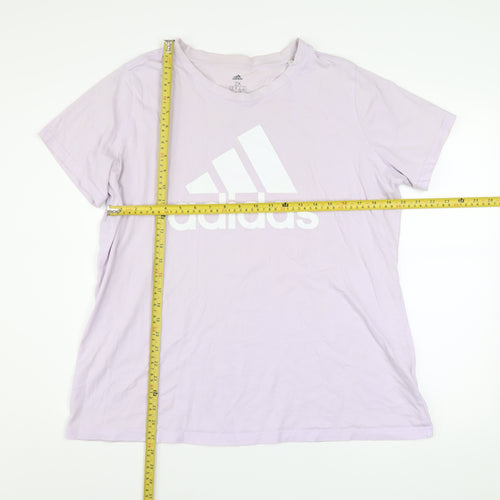 Adidas Women's Purple 2XL Basic Cotton Logo T-Shirt