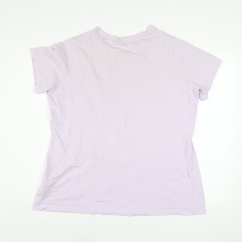 Adidas Women's Purple 2XL Basic Cotton Logo T-Shirt