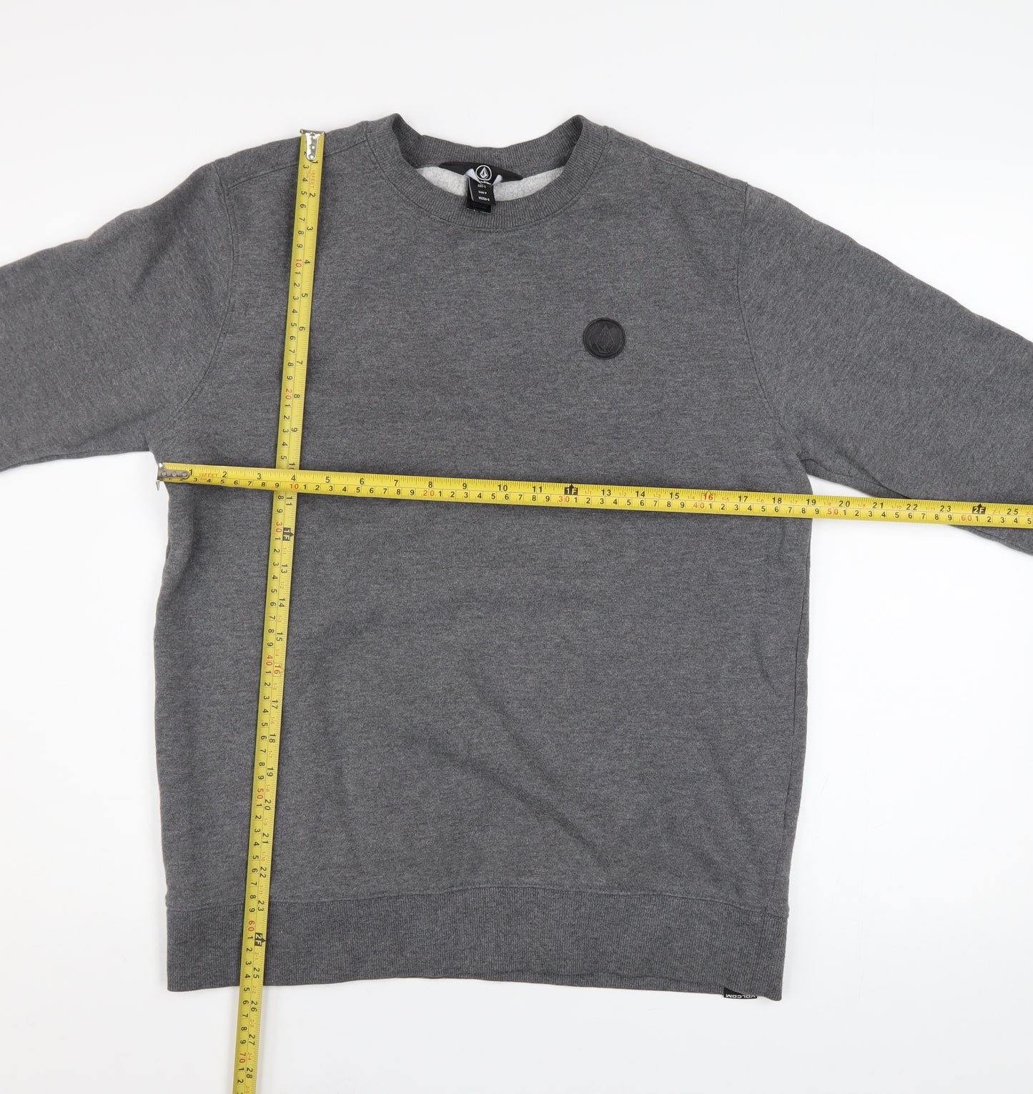 Volcom Men's Grey Small Crew Neck Pullover Sweatshirt