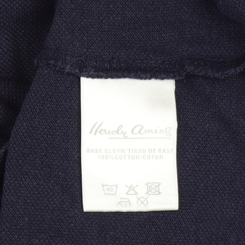 Hardy Amies London Men's Navy Blue Cotton Short Sleeve Polo - Size M