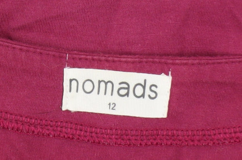 Nomads Women's Pink Cotton Long Sleeve Basic T-Shirt Size 12