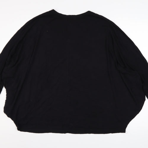 Quiz Women's Black Rhinestone Heart Long Sleeve Relaxed Top S/M