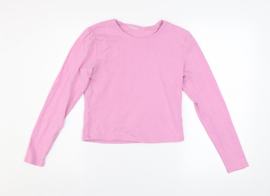 Abercrombie & Fitch Women's Pink Long Sleeve Basic T-Shirt Size M