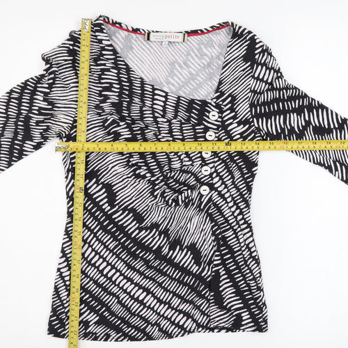 Principles by Ben de Lisi Petite Black Geometric Tunic Top Size 8