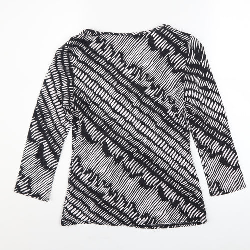 Principles by Ben de Lisi Petite Black Geometric Tunic Top Size 8