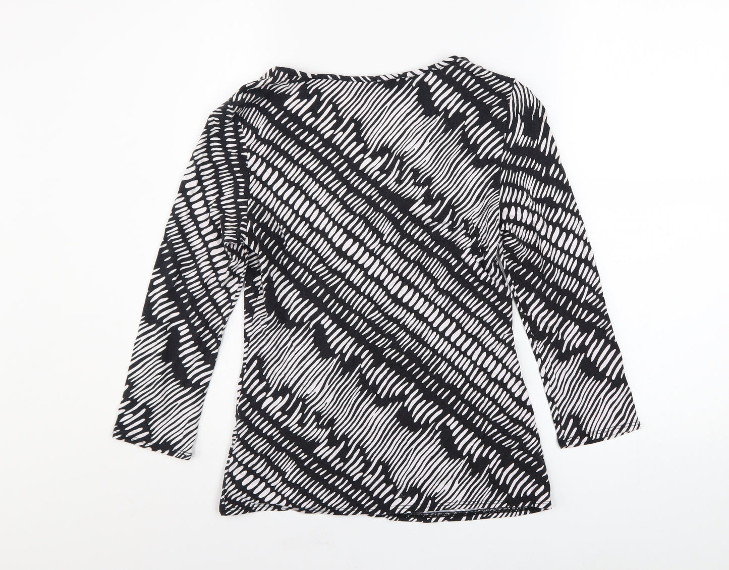 Principles by Ben de Lisi Petite Black Geometric Tunic Top Size 8