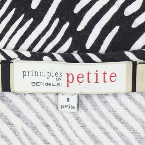 Principles by Ben de Lisi Petite Black Geometric Tunic Top Size 8