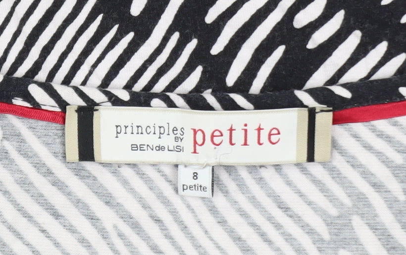 Principles by Ben de Lisi Petite Black Geometric Tunic Top Size 8