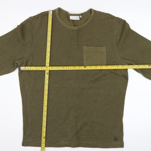 Casual Friday Men's Green Striped Pullover Sweatshirt Size M