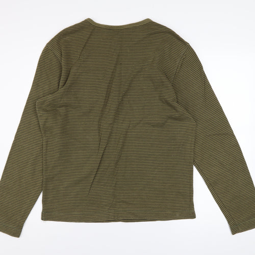 Casual Friday Men's Green Striped Pullover Sweatshirt Size M