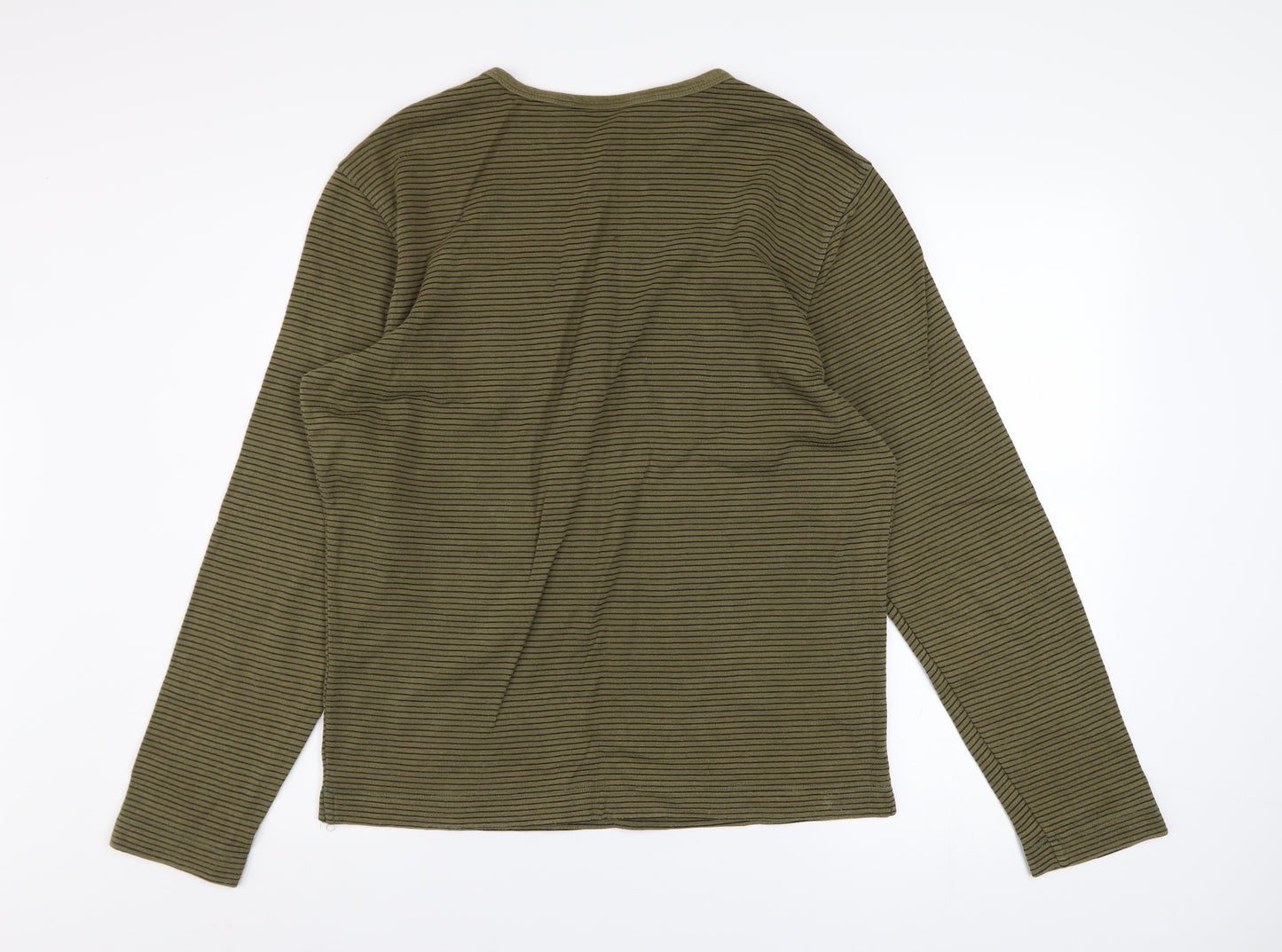 Casual Friday Men's Green Striped Pullover Sweatshirt Size M