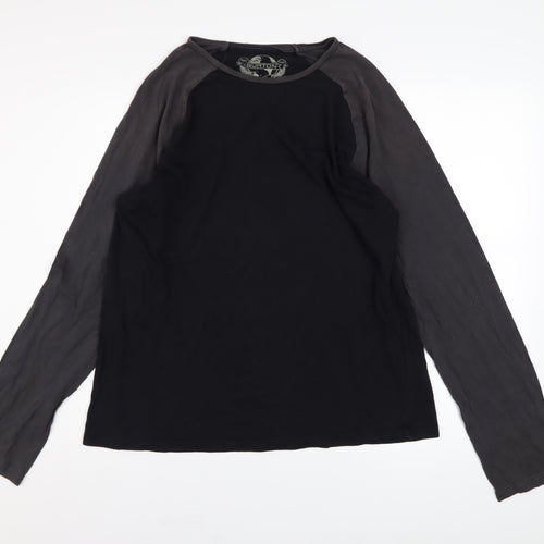 Burton Men's Black Long Sleeve Colourblock Cotton Top L