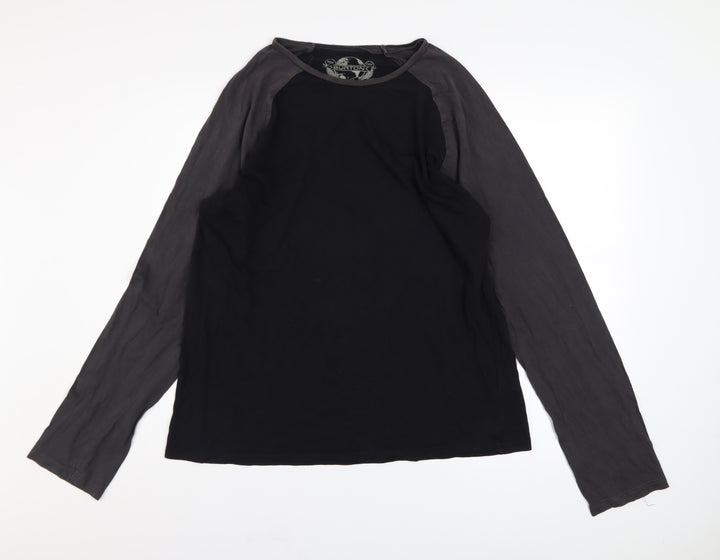 Burton Men's Black Long Sleeve Colourblock Cotton Top L
