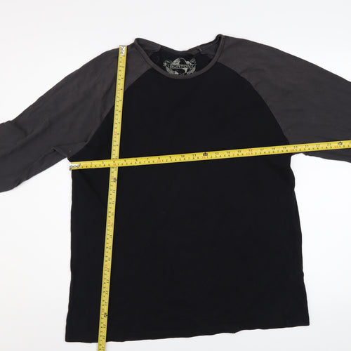 Burton Men's Black Long Sleeve Colourblock Cotton Top L
