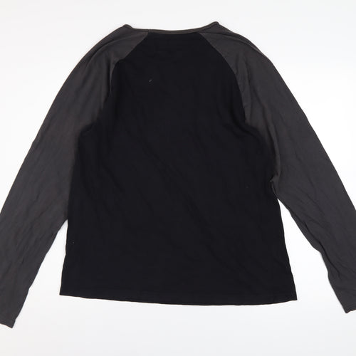 Burton Men's Black Long Sleeve Colourblock Cotton Top L