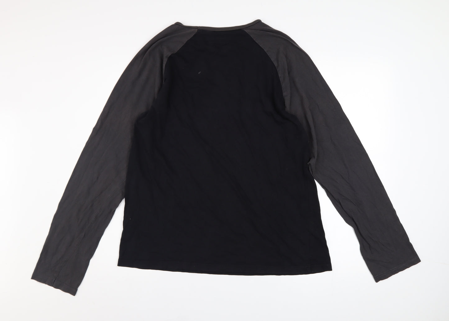 Burton Men's Black Long Sleeve Colourblock Cotton Top L