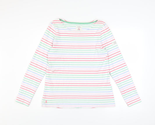 Joules Women's Multicoloured Striped Cotton Long Sleeve T-Shirt UK 10