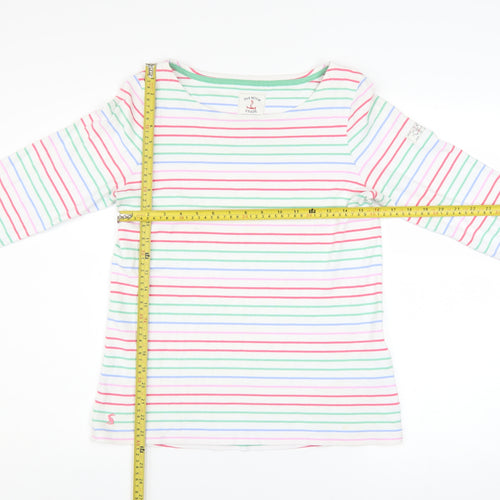 Joules Women's Multicoloured Striped Cotton Long Sleeve T-Shirt UK 10