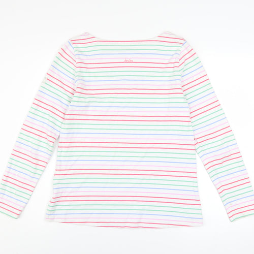 Joules Women's Multicoloured Striped Cotton Long Sleeve T-Shirt UK 10