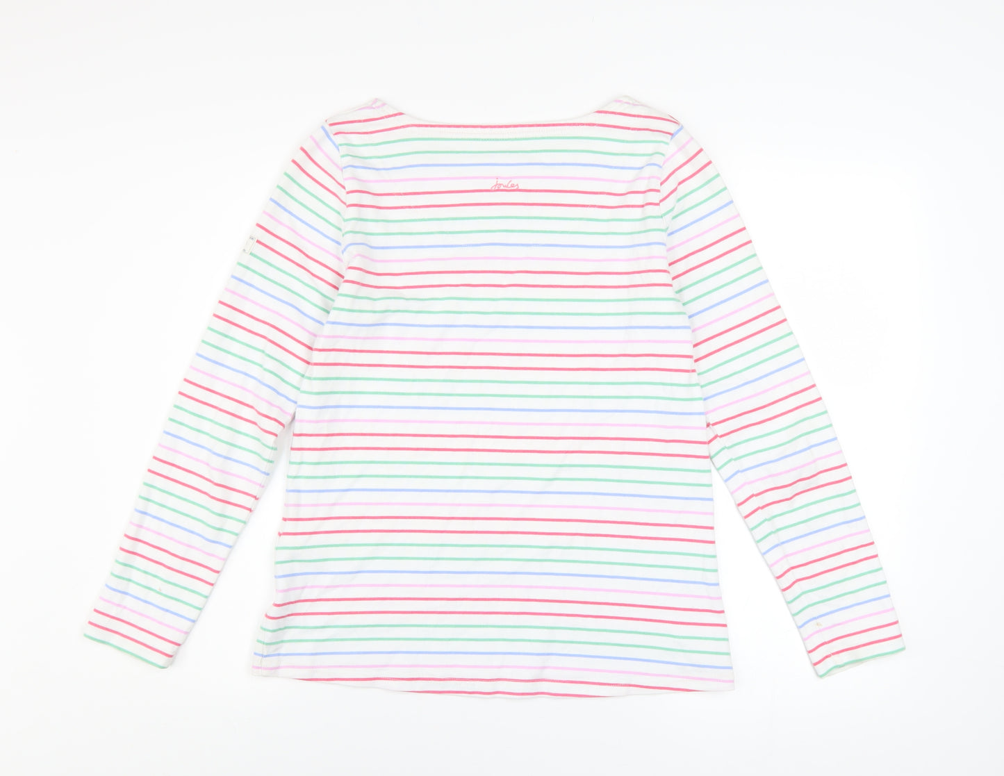 Joules Women's Multicoloured Striped Cotton Long Sleeve T-Shirt UK 10