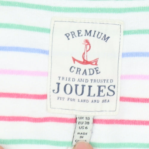 Joules Women's Multicoloured Striped Cotton Long Sleeve T-Shirt UK 10