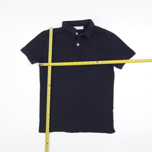 Zara Boys Blue Cotton Polo Shirt 10 Years Short Sleeve Collared Top