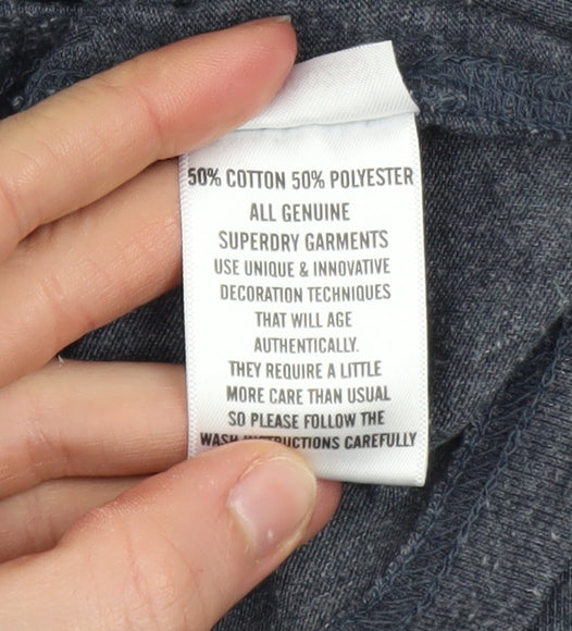 Superdry Men's Grey Logo Graphic Print T-Shirt Size M