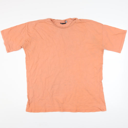 ASOS Women Orange Cotton Graphic T-Shirt Size 8