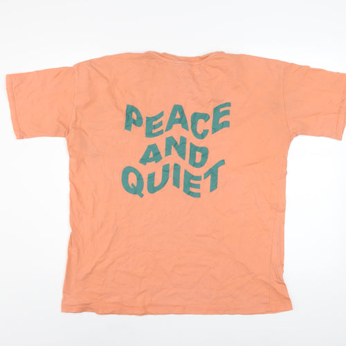 ASOS Women Orange Cotton Graphic T-Shirt Size 8