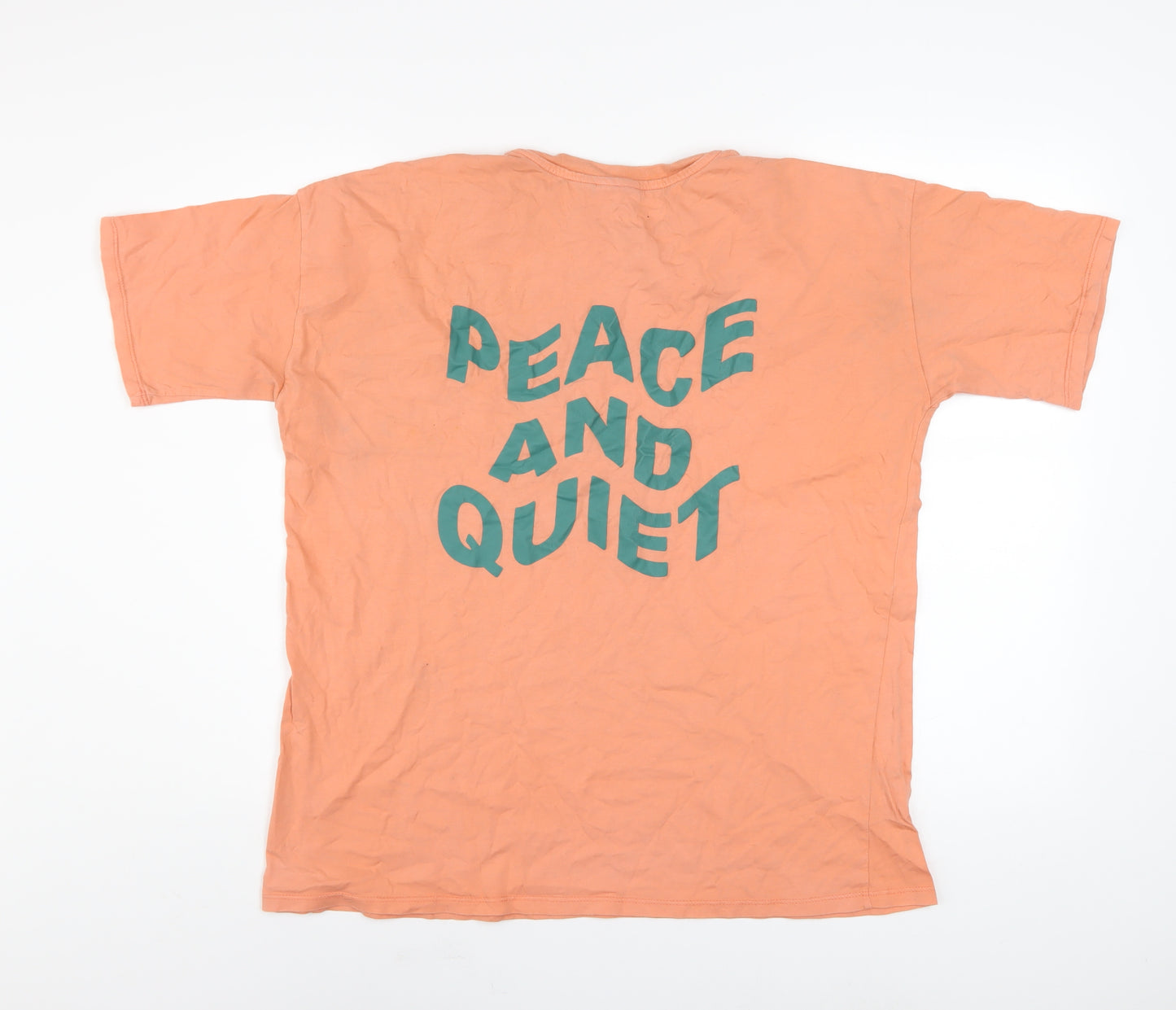ASOS Women Orange Cotton Graphic T-Shirt Size 8