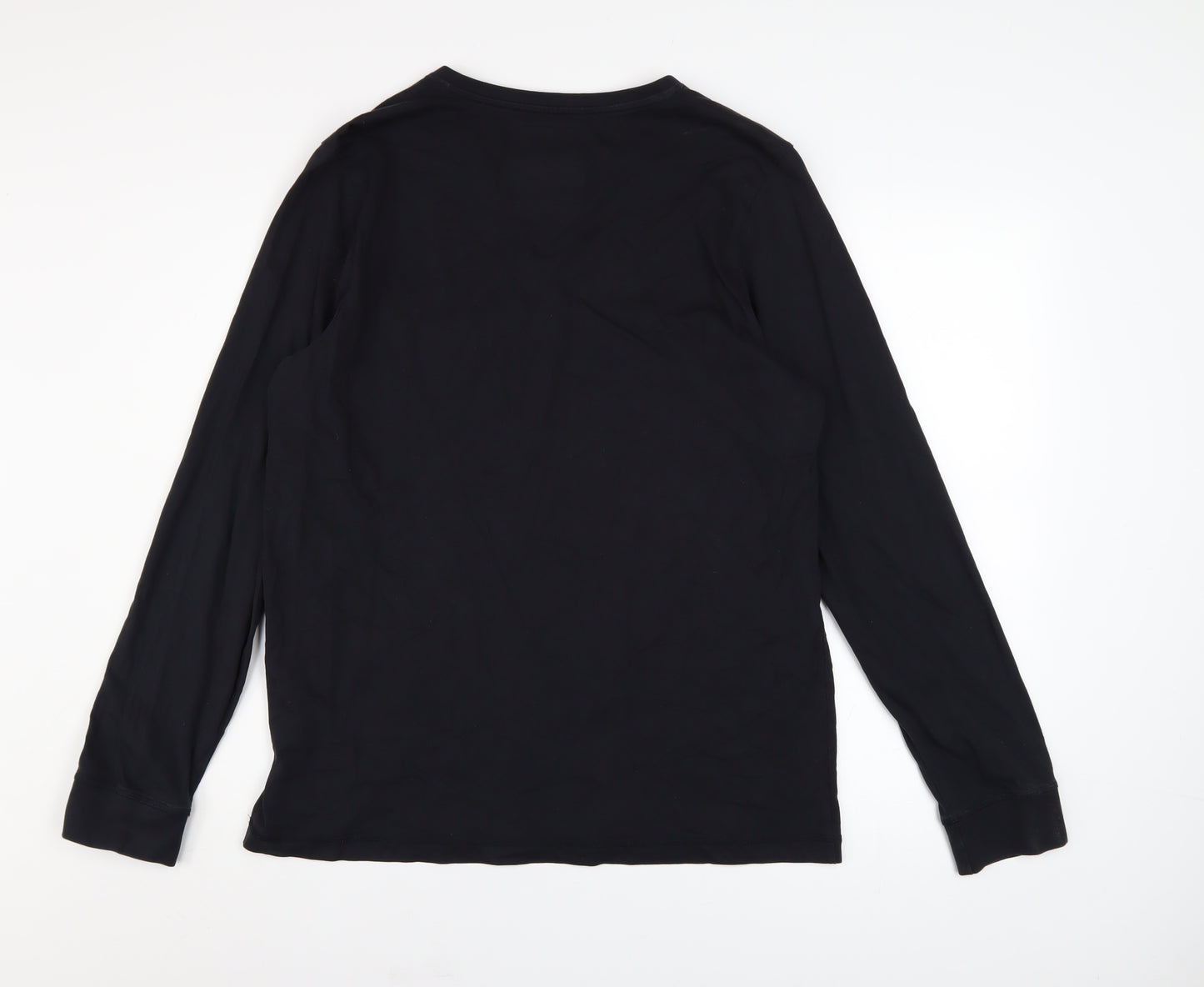 Dissident Men's Black Cotton Long Sleeve V-Neck Casual Shirt Size L